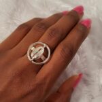Bague cauris rond argent Abarings