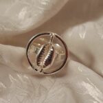 Bague cauris rond argent Abarings
