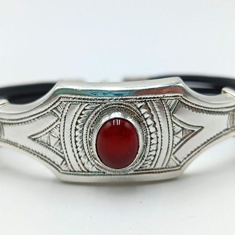 bracelet pierre agate rouge