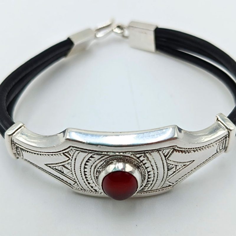 bracelet pierre agate rouge