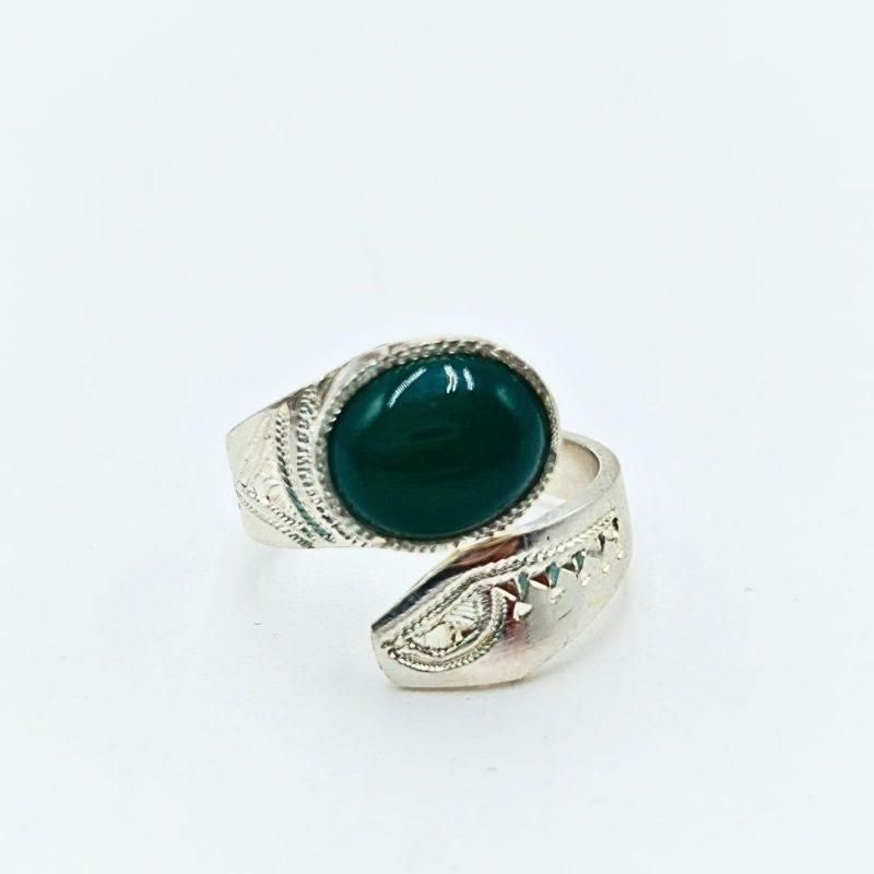 Bague touareg pierre de jade